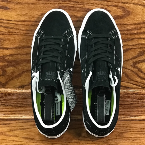 Converse One Star Suede Ox Mens Skate Black White - Picture 4 of 6